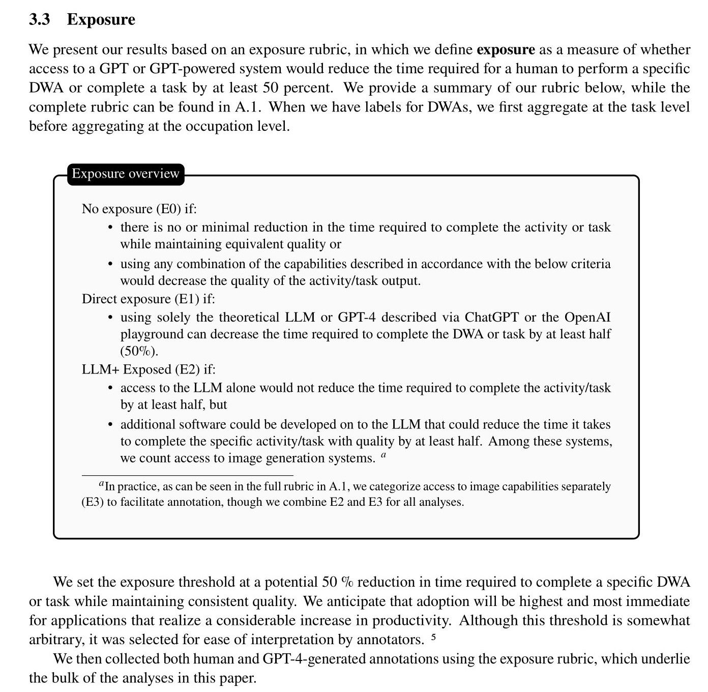 Exposure definitions