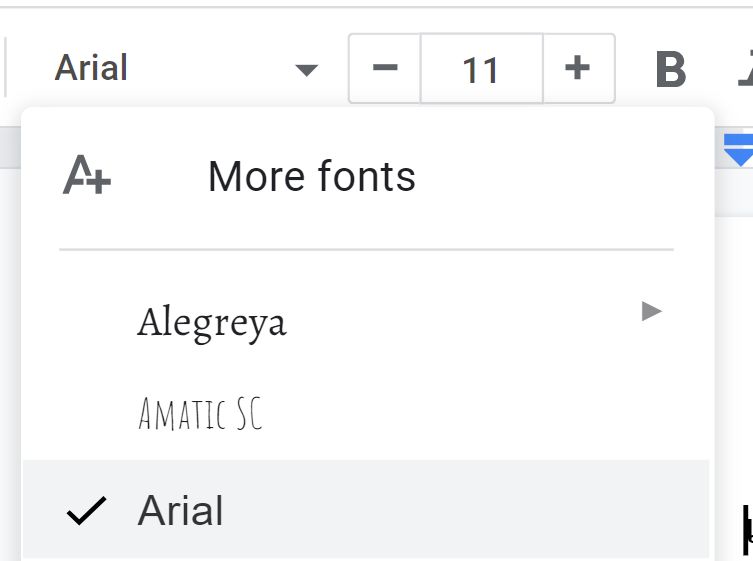 More fonts in the font menu dropdown